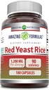 Fórmulas surpreendentes Vermelho Levedura Arroz 1200mg Por Cápsulas de Servimento Suplemento Não-GMO □ Gluten Free □ Made in USA (180 Count)