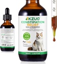 Alívio de constipação de gato - gotas de laxante natural com fibra de abóbora e probióticos, vet-formulated para suporte de intestino rápido, alivio de hairball, fácil dosagem líquida, sabor de frango