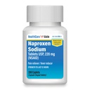 HealthCareAisle Naproxen Sódio, 220 mg - 200 caplets - Reliever e Redutor de Febre, até 12 horas de alívio