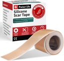 Proteger a vida Silicon Scar Sheets 1.6" x 118" Roll-3M - Fita de cicatriz de grau médico para remoção Keloid Bump - Reutilizável Fita de Silicone Scar Removal Strips, Patches para cicatrizes cirúrgicas, C Seção