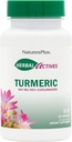 Naturezas Plus Herbal Actives Açafrão - 400 mg, 95% Curcumina, 60 Cápsulas Vegan - Vegetariano, Sem glúten - 60 Servimentos
