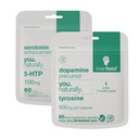 Suplementos de serotonina e dopamina – Suplemento de suporte de humor – Suprimento de 2 meses – Suplemento de serotonina 5-HTP + Booster de dopamina Tirosina