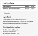 Selênio 200 μg (Selenometionina) - 120 Cápsulas - 4 Meses Abastecimento - Suplemento de dieta para apoiar o sistema imunológico e tireóide - por MZ