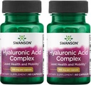 Complexo de Ácido Hialurónico de Swanson 166 mg 60 cápsulas (2 embalagens)