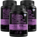 Cápsulas Sono 12-em-1 Melatonina - Aids Natural do Sono para Adultos com Melatonina 5mg e Magnésio 500mg, Aid do Sono com Ashwagandha, L Theanina, Valerian Root, GABA, 5-HTP (90ct, Pack of 3)