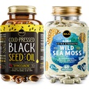 Maju Superfoods 4-em-1 Sea Moss Cápsulas e Black Seed Oil Cápsulas Bundle