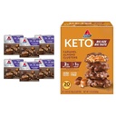 Atkins Pecan Caramel & Caramel Ammond Clusters, 60 & 20 contagem, alta fibra, baixo açúcar, baixo carbono