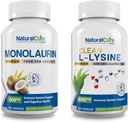 Pacote de laboratórios de cura natural: Premium Monolaurin 600mg + L-Lysine limpa 600mg