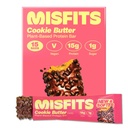 Misfits Vegan Protein Bars, Cookie Butter - Updated Recipe - Planta com base, Baixo açúcar & carboidrato, Snacks de alta fibra de 15