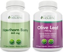 Puramente Holistic Hawthorn Berry 665mg + Extrato de Folha de Olive 750mg Bundle + 270 Cápsulas Vegan - Made in the USA
