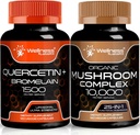 WELLNESS LABSRX Quercetin com Bromelain □ Cápsulas de cogumelos
