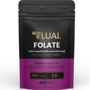 LUAL Folate Supplement for Women Pregnance □ Acido Folico para Mujer Embarazada Folate Dietary Supplement 1,333 mcg DFE (Ácido Fólico 800 mcg) 400 Count