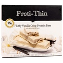 Proti-Thin Fluffy Vanilla Crisp Protein Bars, 15g Protein, Low Calorie, Very Low Carb (VLC), Low Fat, High Fiber Snack Bar, KETO Diet Friendly, Ideal Protein Compatível, Sem ingredientes de glúten, 7 / Box