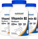 Vitamina B2 (Riboflavina) 400mg, 120 cápsulas (3 frascos)