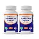 Iodeto de potássio vitamático 65 mg por serviço - 60 comprimidos - Apoio à tiroide - comprimidos KI (60 contagem (Pacote de 2))