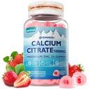 Suplemento de Citrato de cálcio 1000mg para mulheres e homens, 6-em-1 Gummies de zinco de magnésio de cálcio + Vitamina D3, B6 & Potássio alta absorção para os ossos, Dentes, Músculo & Nerve Saúde, Vegan, Açúcar grátis,60Cts