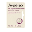 Aveeno Força máxima 1% Hidrocortisona Anti-Itch Cream, Aloe & Vitamina E para alívio do prurido de Eczema, Psoríase, Mordidas de Inseto, Hera Veneno, Carvalho & Sumac & Detergentes, 1 oz