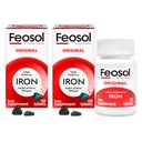 Feosol Original Iron Supplement Tablets,Non-heme 325mg Sulfato Ferroso (65mg Ferro Elementar) por comprimido, 1 por dia, fornecimento de 4 meses, para suporte de energia e sistema imunológico (120 ct Pack de 2)