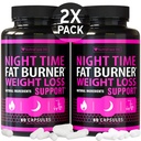 (2 Pack) Perda de peso durante a noite comprimidos para as mulheres - Suplemento de perda de peso avançado - Queimadores de gordura para as mulheres - Diet Pills que trabalham rápido - Burner de gordura barriga - Supressor de apetite - Made in USA
