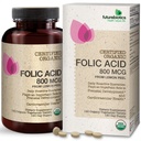 Futurebiotics Ácido Fólico 800mcg de Peel Limão Orgânico USDA Certified Organic, 120 comprimidos vegetarianos