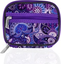 Caso de organizador de pílulas de viagem semanal Serfeymi para bolsa com caixa de 7 dias removível, recipiente de pílulas elegante para medicina, vitamina, suplemento - roxo 01