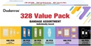 Variety Bandages Pack, 328ct variedade em massa Vários tamanhos, formas e características .Sheer & Flex Tecido com Benzalkônio, tecido ECO Bamboo, impermeável, Cartoon Blind Box Fragrance Bandages
