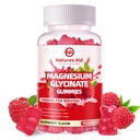 Glicerina de magnésio 1000mg - Suplemento de potássio de magnésio sem açúcar com vitamina D, B6, CoQ10 para calma humor e suporte ao sono - 90 gomas de framboesa.
