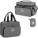 CURMIO Medicine Saco de armazenamento Vazio, Lockable Pill Garrafa Organizador com Portátil Zippered Pouches para kits de primeiros socorros, caixa de medicina para casa e viagem
