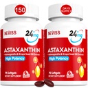Suplementos de astaxantina 24mg, 5 meses de fornecimento - Coco MCT Óleo, fonte fresca de microalgas w / óleo de semente de uva, Ashwagandha - antioxidantes para pele saudável, olhos, envelhecimento - Não-GMO e glúten livre, 150 Softgels