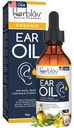 Óleo Orgânico de Orelha para Infecções de Orelha - Eardrops Natural para Prevenção de Infecção, Remoção de Orelha e Cera de Nadador - Crianças, Adultos, Bebê, Dog Earache Remedy - com Mullein, Alho, Calendula, Made in USA