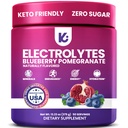 Keppi Electrolytes Pó – Blueberry Romã Flavor 50 Servings – Sem suplemento de hidratação de açúcar com potássio, magnésio, sódio – Keto, Vegan, Fasting-Friendly, Zero Calorie Electrolyte Drink