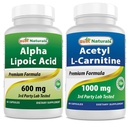 Melhores naturais Ácido Alfa Lipóico 600 mg & Acetil L-Carnitina 1000mg