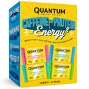 Quantum Energy Square - Bar de energia com Cafeína & 10g de proteína, Snack saudável em movimento - Vegan, Sem glúten, Soy & Dairy-Free - Variedade 4-Pack