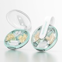 Caixa de pílulas pequena, caixa de pílulas bonito para bolsa e bolso, 4 Compartimento Removível Titular de pílulas, Portátil Organizador de pílulas viagem para vitaminas, Suplementos, Óleos de peixe (verde)