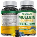 1 pacote de açúcar grátis 3000MG Gummies Mullein - Lung Cleanse, Mullein Leaf Extract Supplement for Respiratory, Organic Mullein Drops with Quercetin & Bromelain for Lung, Digestive Health & Immune