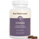 Cogumelos reais Chaga Mushroom Cápsulas – Extrato de Chaga orgânico em pó com extrato em pó para bem-estar e suporte energético– Vegan, Não-GMO, 120 Cápsulas – Suplemento de cogumelos orgânicos