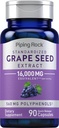 Piping Rock Grape Seed Extract Cápsulas de Extrair 16.000mg de 90 comprimidos de Vitis Vinifera Supplement