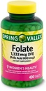 Spring Valley Folate Suplemento dietético, 1.333 mcg, 400 Contagem