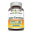 Fórmulas surpreendentes Beta-Caroteno Suplemento 25000 UI por serviço   , 180 Softgels , não-GMO , sem glúten , , Made in USA