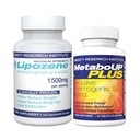 Lipozene Peso Perda Combo de uma Mega Garrafa 120 Contagem e uma Garrafa de MetaboUP Suplemento Termogênico 60 Contagem Total - Aumentar o Metabolismo, Aumentar a Energia e Controle Seu Apetito