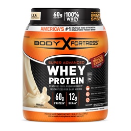 Corpo Fortaleza Super avançado Whey Protein Pó, Baunilha, Suporte Imune (1), Vitaminas C & D Plus Zinco, 1,74 lbs