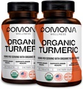 Pomona Wellness Orgânico Suplemento Açafrão 2100 mg, USDA Orgânico, Não-GMO, Vegan, Curcumina Açafrão com pimenta preta para absorção, para apoio conjunto e imunidade, 240 comprimidos (2 pacote)