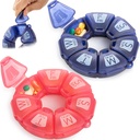 Organizador de comprimidos redondo semanal, TPU Borrachado, recipiente de pílulas de viagem 7 dias, com 7 grandes compartimentos, ótimo para vitaminas & suplementos diários, caixa de pílulas bonito com letras grandes e braile (2 pcs)
