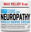 Neuropatia Nerve Relief Cream - Premium Nerve Cream 3X Ação para alívio alvo e calmante Nerve Comfort - Força máxima com 4% de mentol, HSH para pés Pernas Pernas dedos e costas - Super Grande 8 Oz