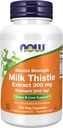 NOW Foods Supplements, Silymarin Milk Thistle Extract 300 mg com alcachofra e dente-de-leão, dupla força, suporta a função do fígado*, 100 Veg Cápsulas