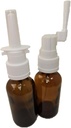 Vidro âmbar Pulverizador nasal vazio e oral para aplicações de prata coloidal e salina, vazio 30ml (1 oz) 2-Pack