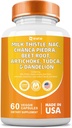 Trigo de Leite 3000mg NAC Chanca Piedra 2000mg Raiz de beterraba 2000mg Alcachofra 2000mg Tudca Dandelion Raiz 1000mg com Zinco Yarrow Suplemento de reparo açafrão mais chicória, Suplementos minerais 60 Contagem