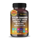 Ceilão Cinnamon Apple Cider Vinagre Ginger Açafrão Raiz Berberine Gymnema sylvestre Leite alcaçuz -150 Cápsulas- Made in USA