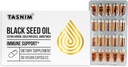 Tasnim Black Seed Oil Organic Cold Pressed Cápsulas 100% Pure Cold Pressed Black Cumin Seed Oil Nigella Sativa para suporte imunológico, conforto conjunto e vitalidade