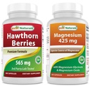 Melhor Naturals Hawthorn Berry 565 mg & Magnésio Glicinato 425 mg
